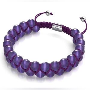 💜💜 NOGU Purple Silver Cheshire Double Macrame Bracelet 💜💜
